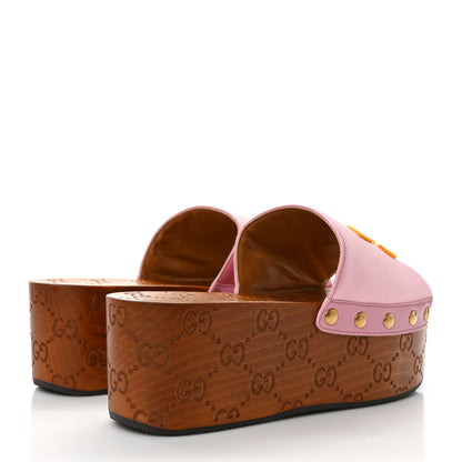 Gucci X ADIDAS Satin Raso Monogram Womens Platform Clogs 38.5 4 of 10