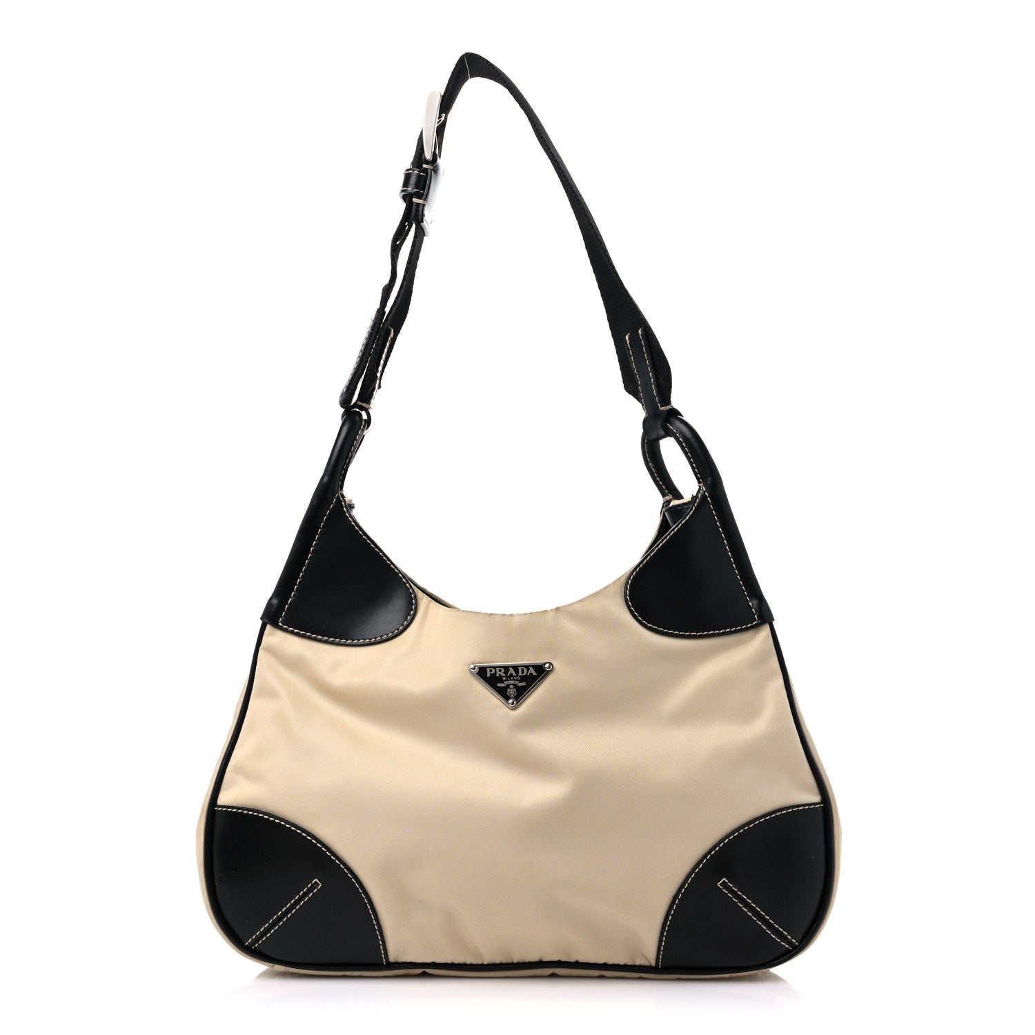 Prada Tessuto Nylon Hobo Beige 1 of 12