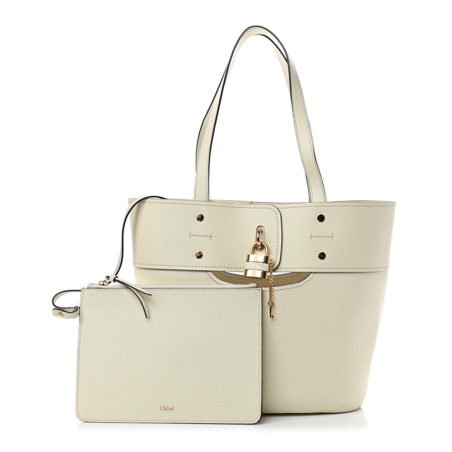 Chloe Smooth Grained Calfskin Small Aby Tote White 1 of 5
