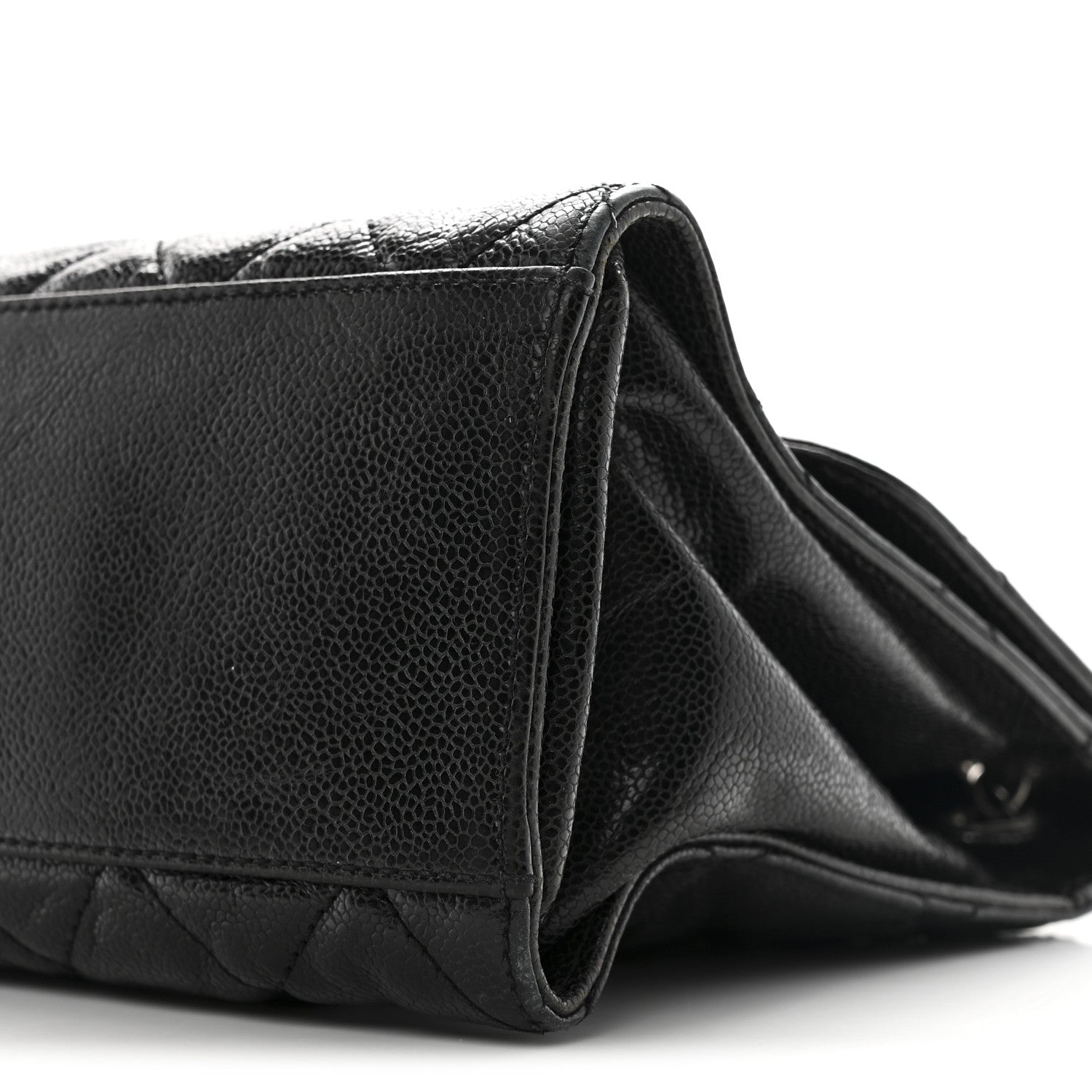 Chanel Crumpled Grained Calfskin Jumbo CC Crave Flap Black 10 of 11