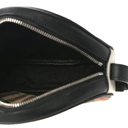 Burberry Vintage Check Calfskin Cartoon Print Round Bag Black White 5 of 9