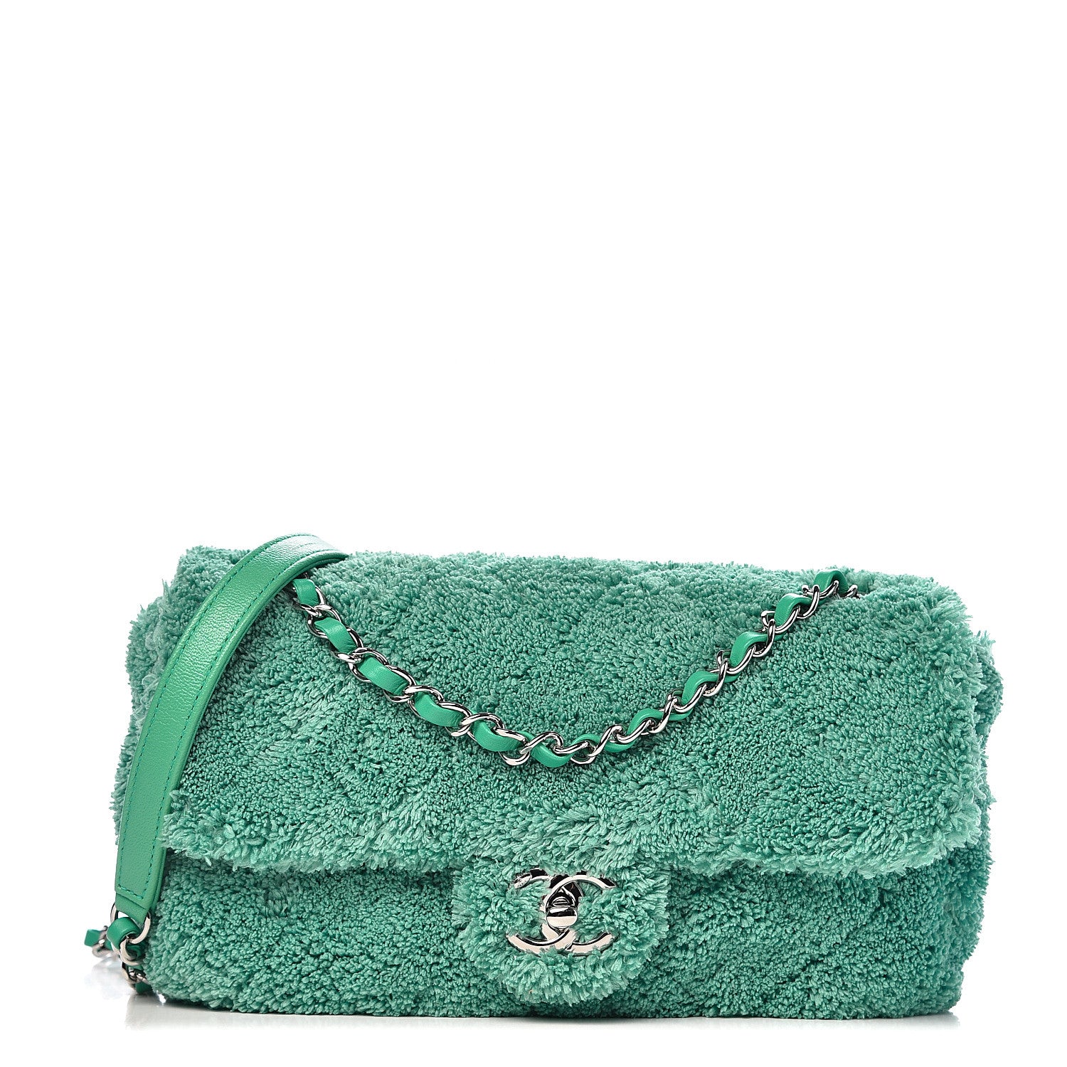Chanel Lambskin Calfskin Mixed Fibers Quilted Medium Flap Green 1 of 12
