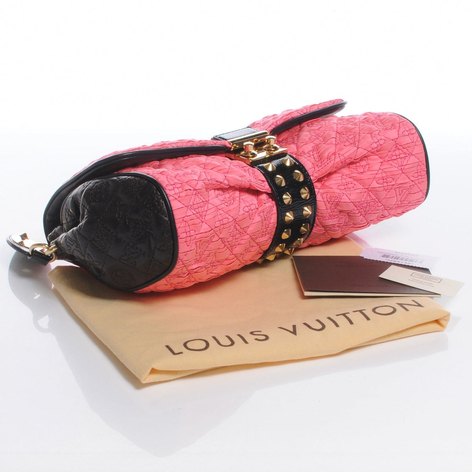 Louis Vuitton Satin Quilted Monogram Coquette Pochette Bunny Pink 4 of 8