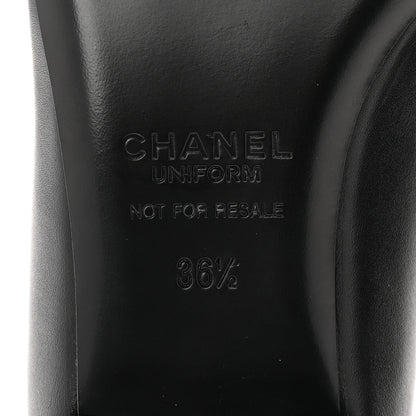 Chanel Lambskin Cap Toe CC Uniform Ballerina Flats 36.5 Black 7 of 9