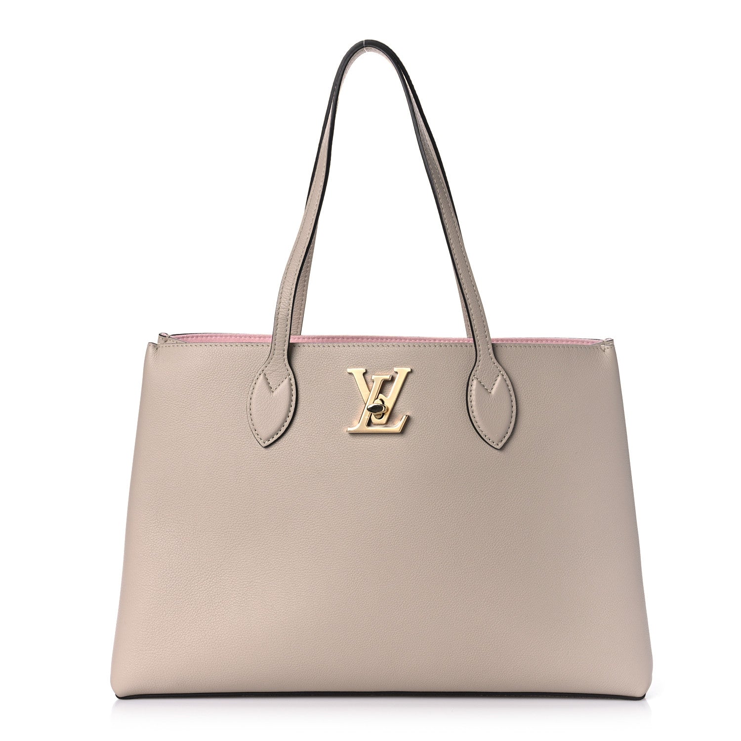 Louis Vuitton Grained Calfskin Lockme Shopper Greige 1 of 8