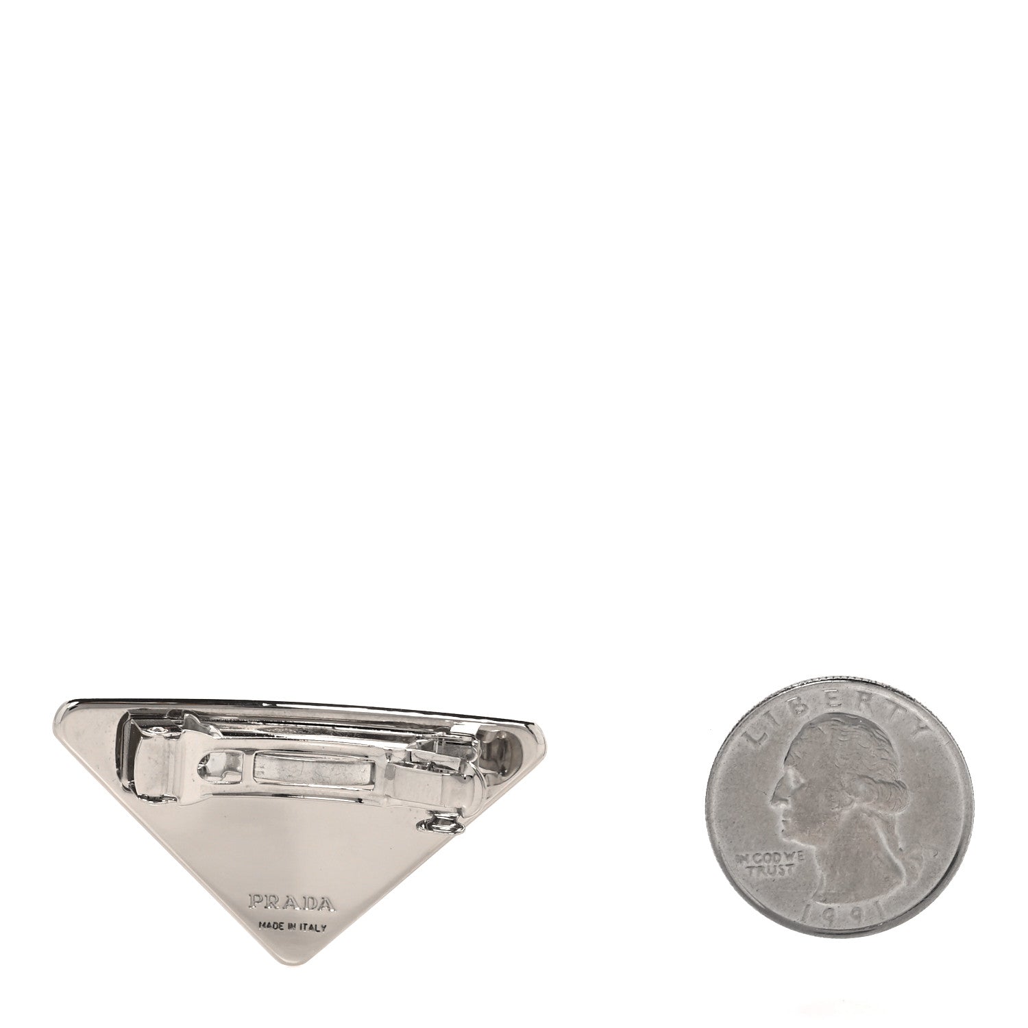 Prada Metal Triangle Hair Clip Fiery Red 2 of 4