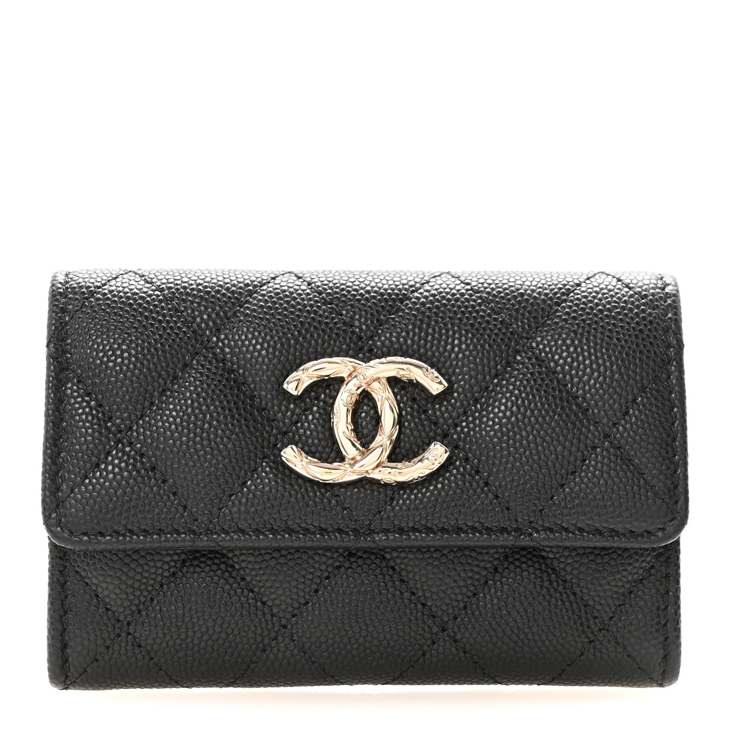Chanel Caviar Quilted CC Flap Card Holder Black 1 of 9