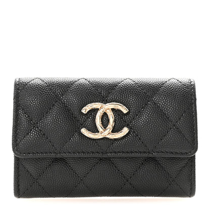 Chanel Caviar Quilted CC Flap Card Holder Black 1 of 9