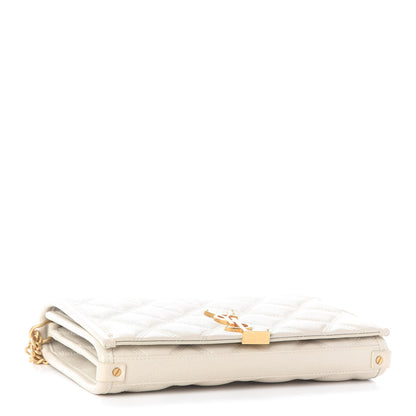 Saint Laurent Lambskin Diamond Quilted Becky Chain Wallet Blanc Vintage 4 of 9