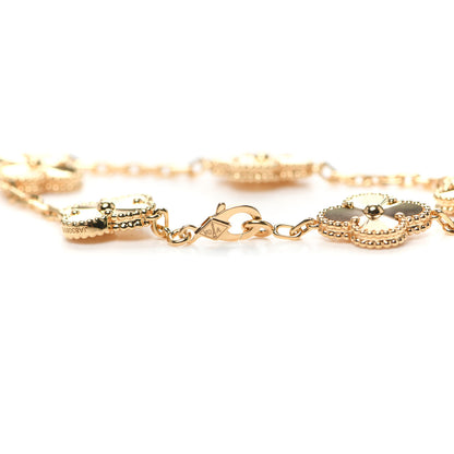 Van Cleef & Arpels 18K Yellow Gold 5 Motifs Guilloche Vintage Alhambra Bracelet 4 of 8