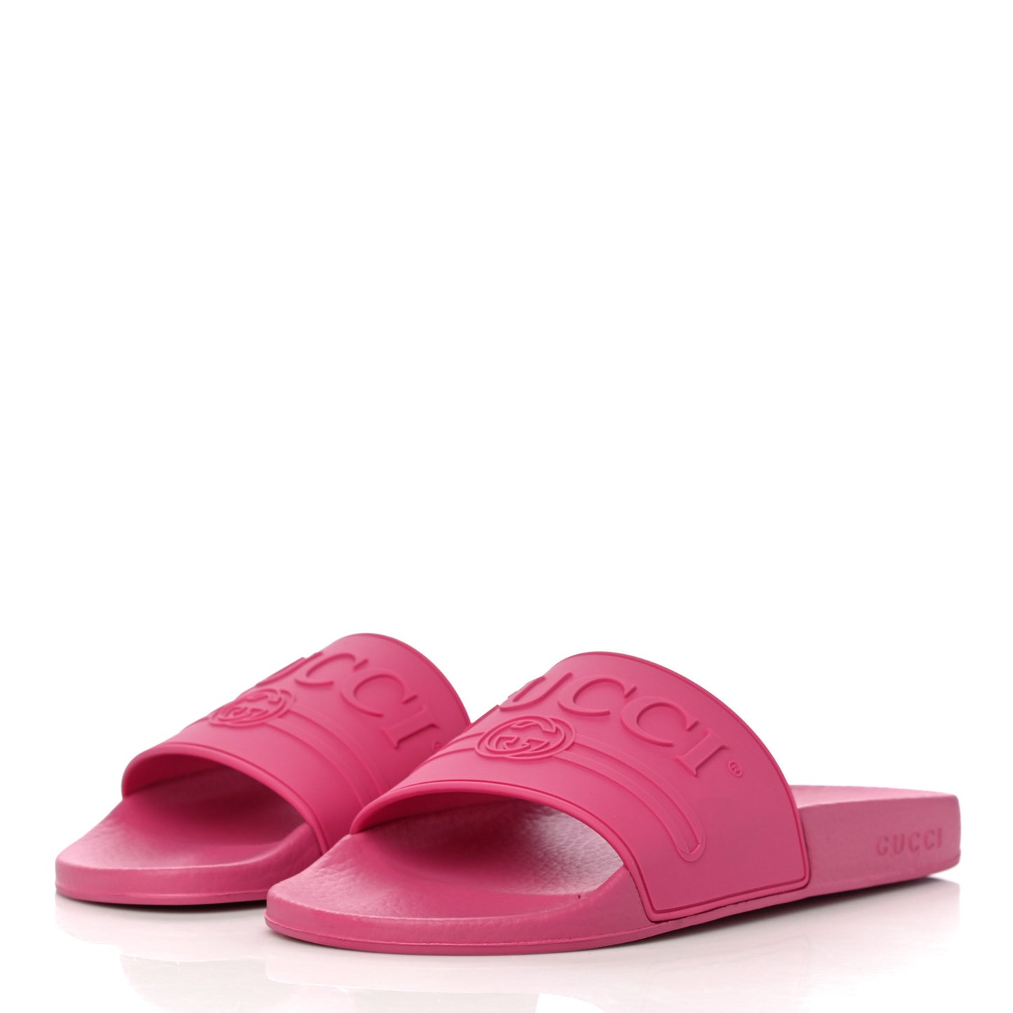 Rubber Womens Logo Slide Sandals 39 Fuchsia