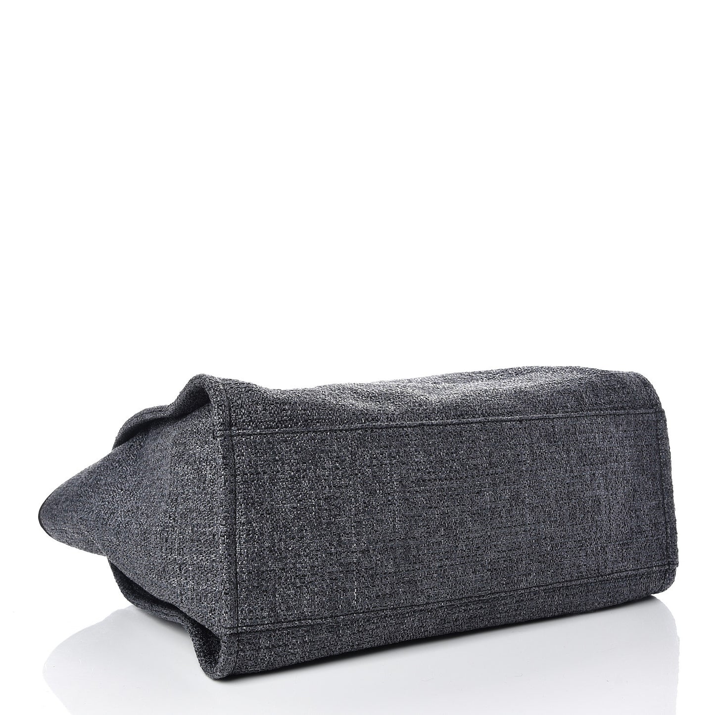 Woven Straw Raffia Large Deauville Tote Grey