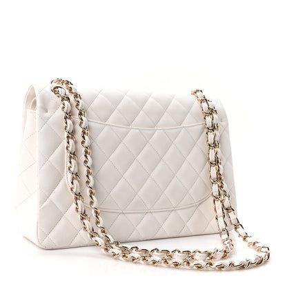 Chanel Caviar Quilted Jumbo Double Flap White 3 of 10