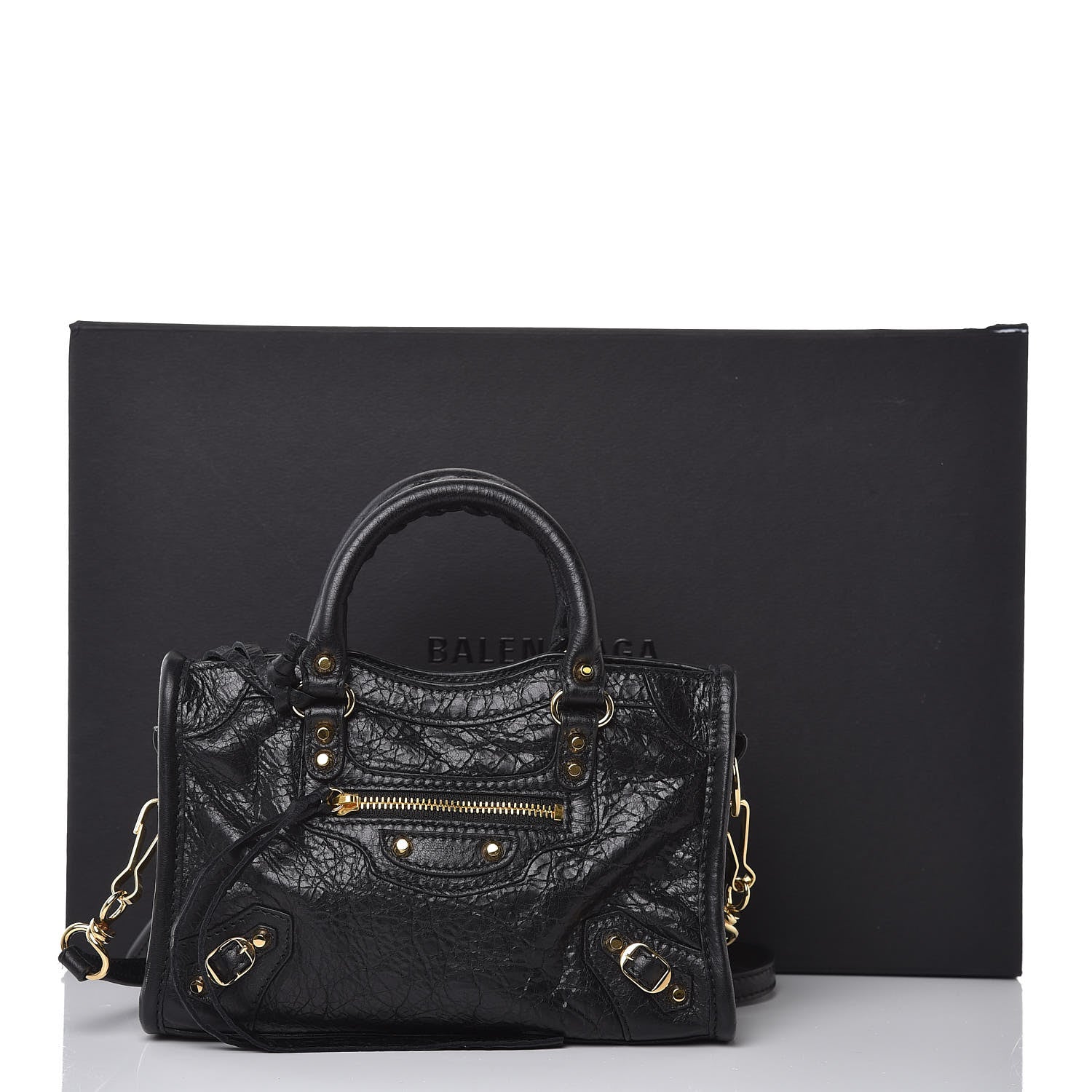 Balenciaga Agneau Classic Gold Hardware Nano City Black 8 of 8