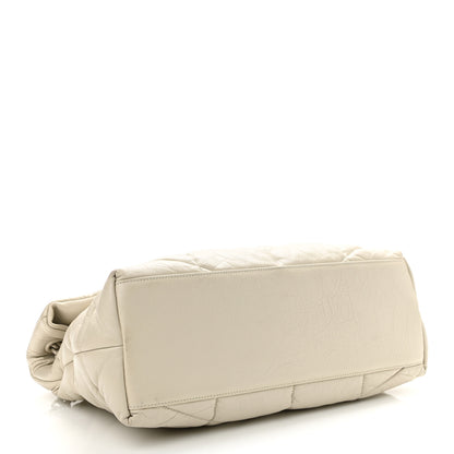 Saint Laurent Lambskin Quilted Medium Loulou Puffer Monogram Chain Satchel Crema Soft 3 of 11