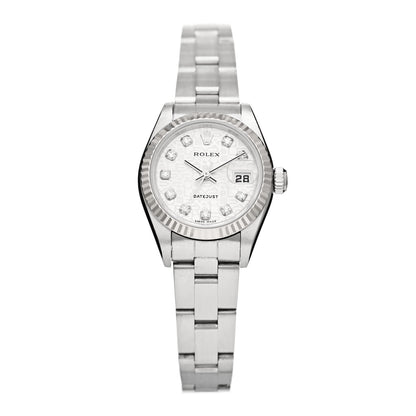 Rolex Stainless Steel 18K White Gold Diamond 26mm Oyster Perpetual Datejust Watch Silver Jubilee 79174 1 of 5