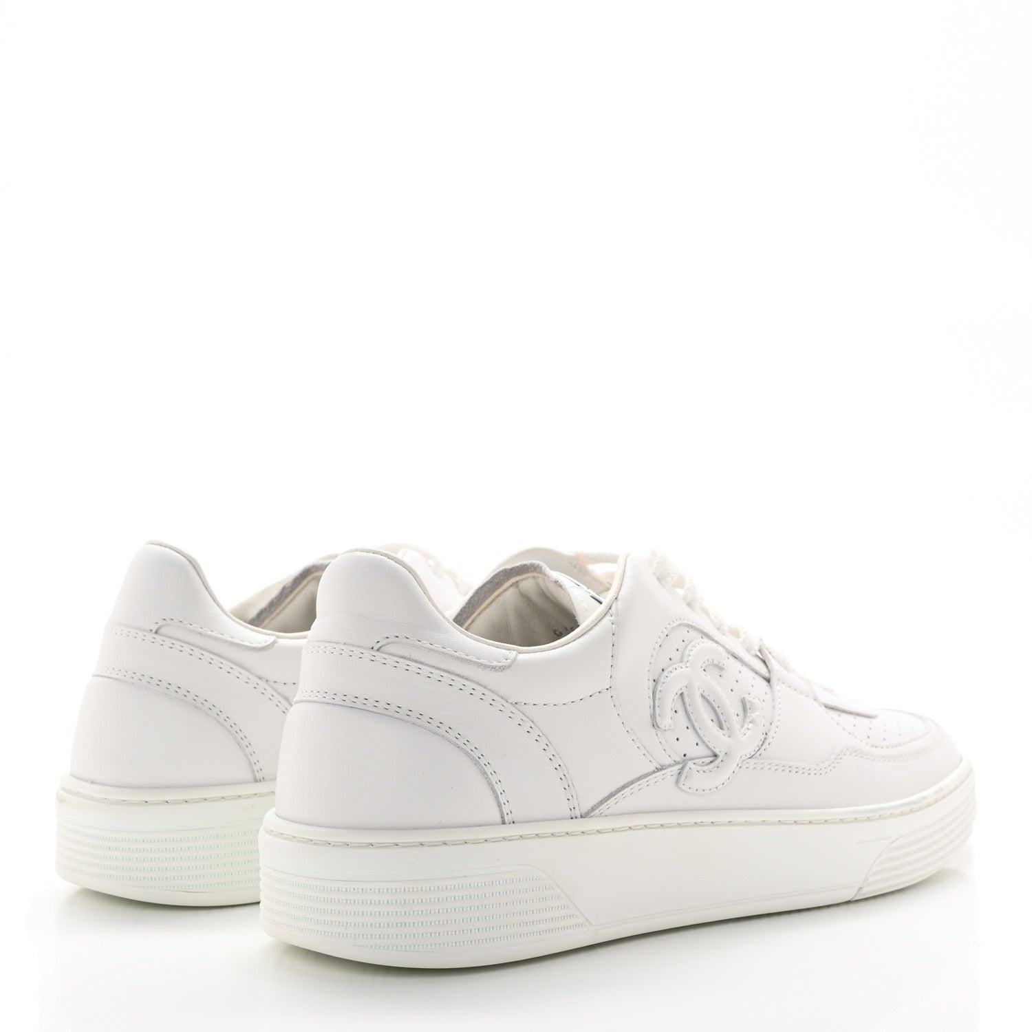Chanel Calfskin CC Womens Sneakers 40 White 4 of 12