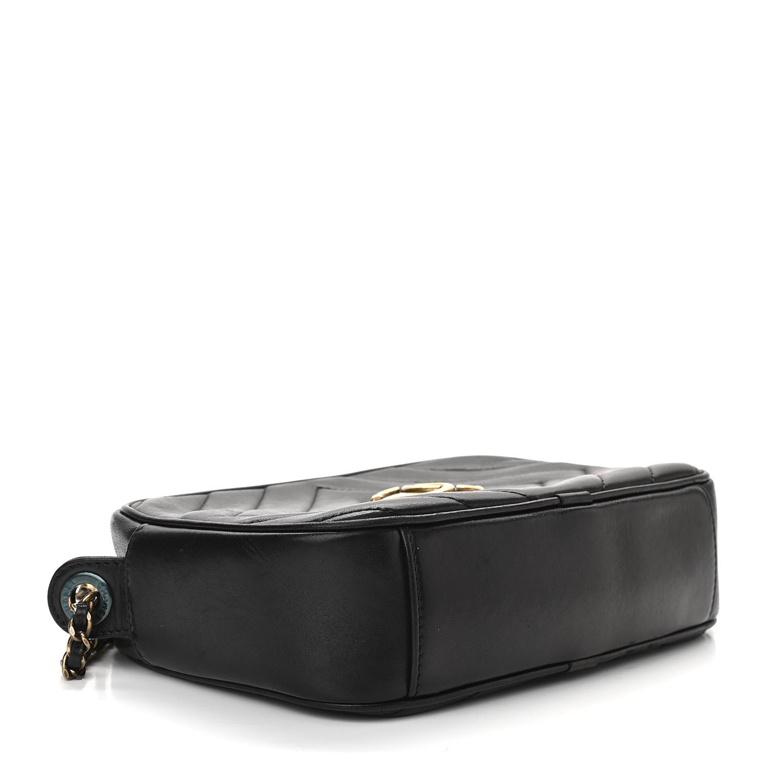Chanel Lambskin Chevron Quilted Pyramid CC Camera Case Black 4 of 11
