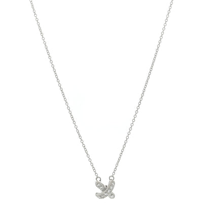 Tiffany Platinum Diamond Cross Stitch Pendant Necklace 1 of 3