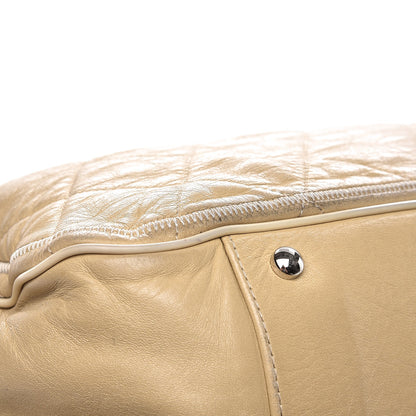 Chanel Lambskin Quilted Large East West Accordion Flap Beige 13 of 14