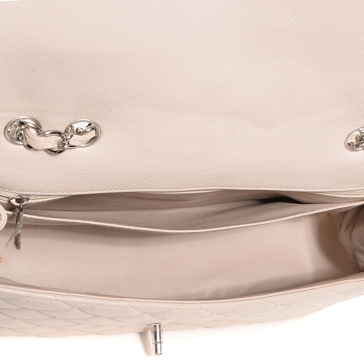 Chanel Caviar Jumbo Single Flap Light Beige 5 of 8