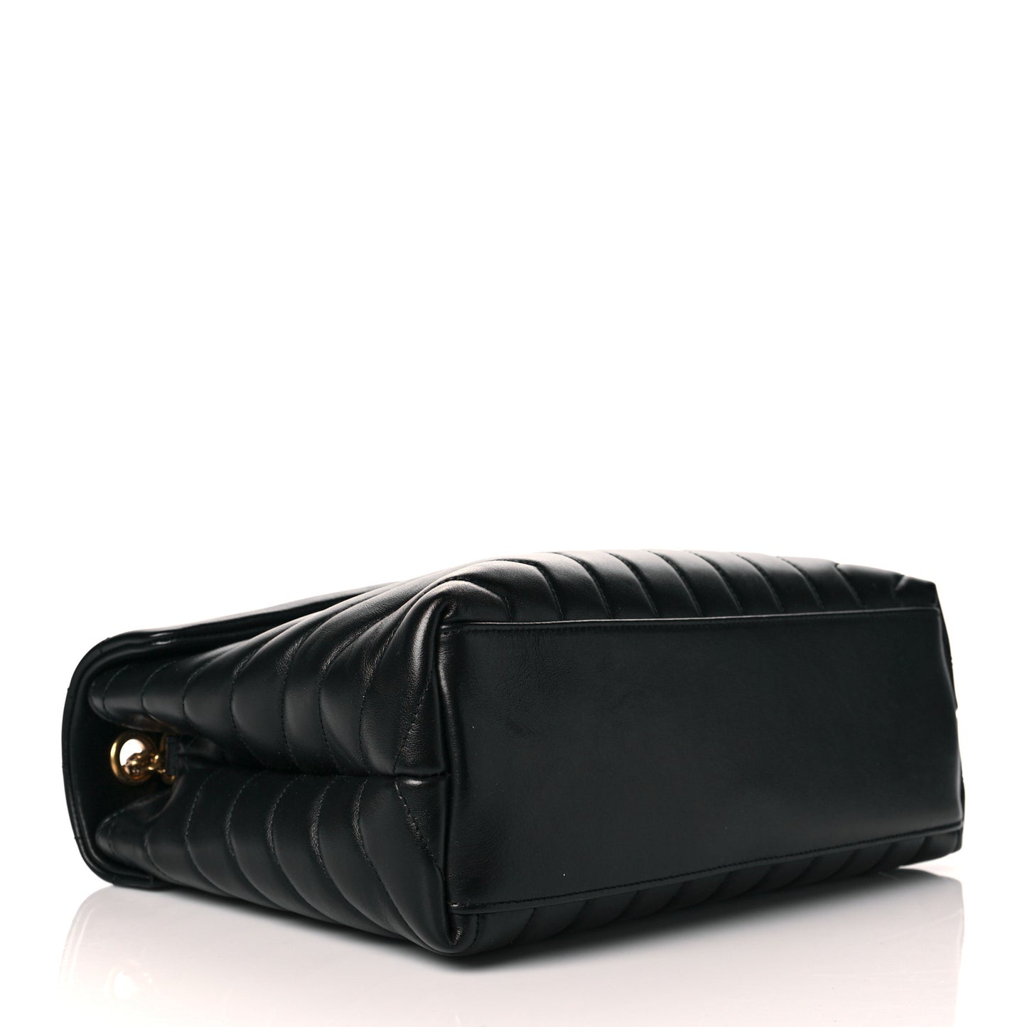 Calfskin Y Quilted Monogram Medium Loulou Chain Satchel Black