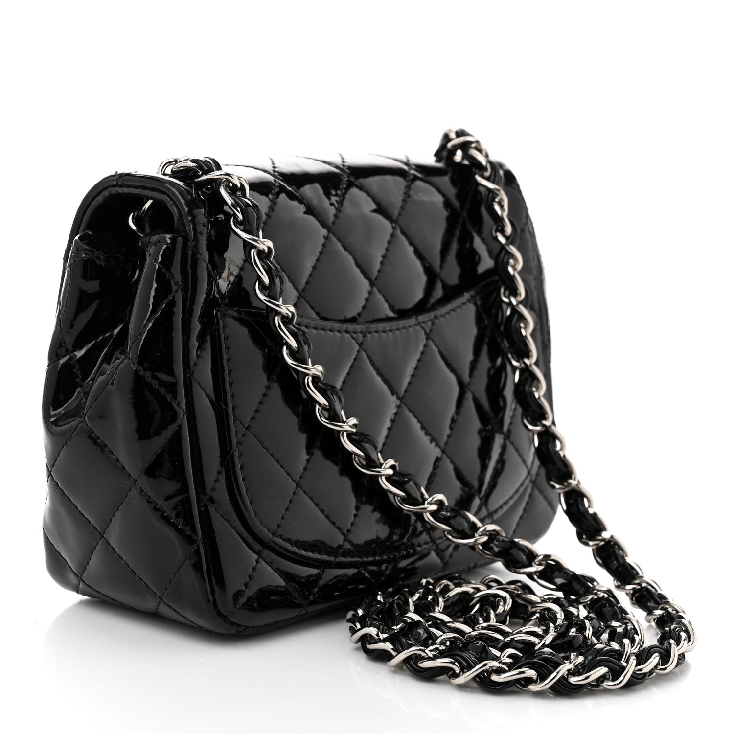 Chanel Patent Calfskin Quilted Mini Square Flap Black 3 of 10