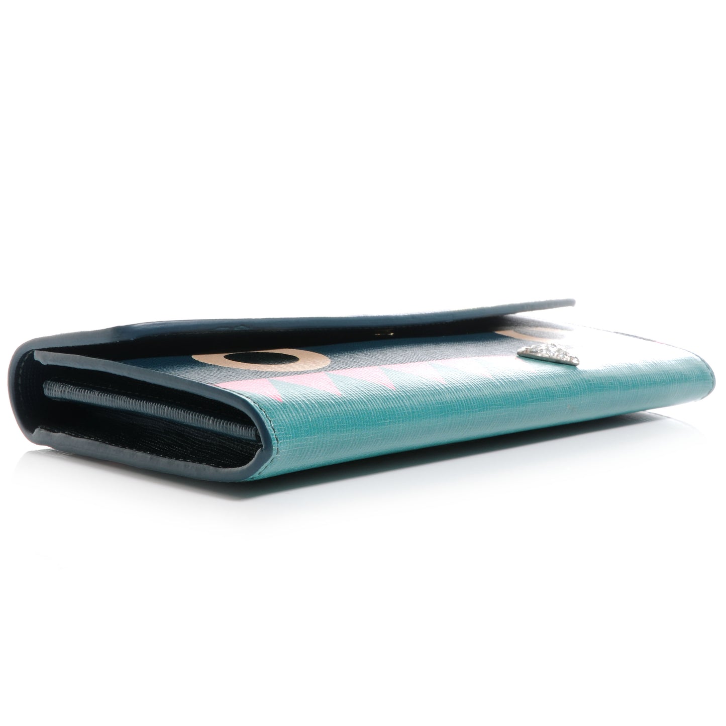 Vitello Crystal Tooth Monster Continental Wallet Oceano Multicolor