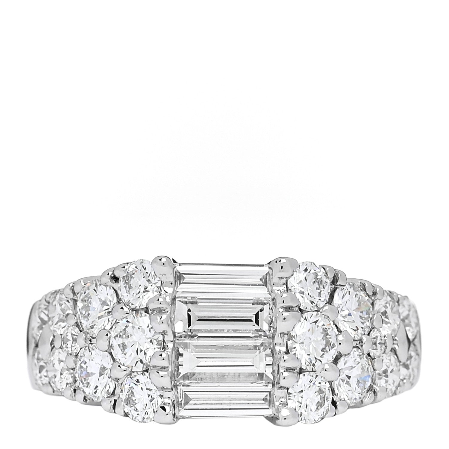 Parker & West by FASHIONPHILE 18K White Gold Diamond 1.92ctw Baguette Round Cut Ring 50 5.25 1 of 9