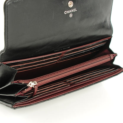 Chanel Lambskin Quilted Large Gusset Flap Wallet Black 5 of 8