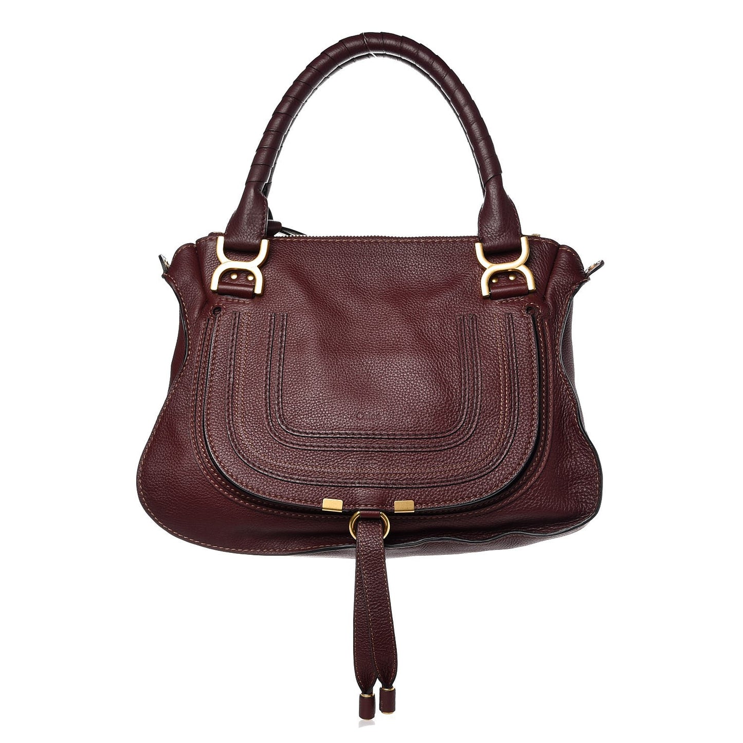 Calfskin Medium Marcie Satchel Wine Purple