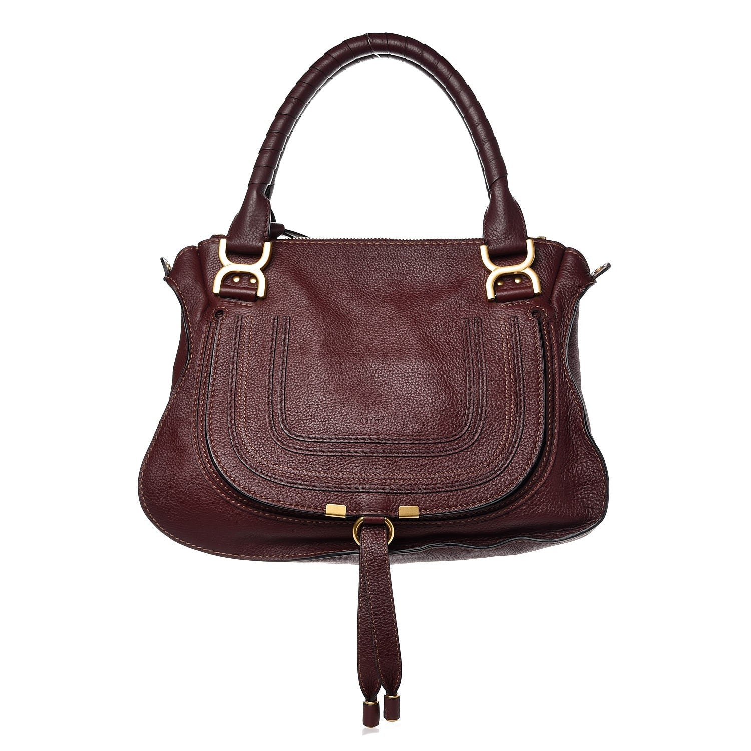 Chloe Calfskin Medium Marcie Satchel Wine Purple 1 of 10
