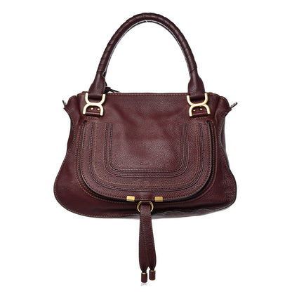 Chloe Calfskin Medium Marcie Satchel Wine Purple 1 of 10
