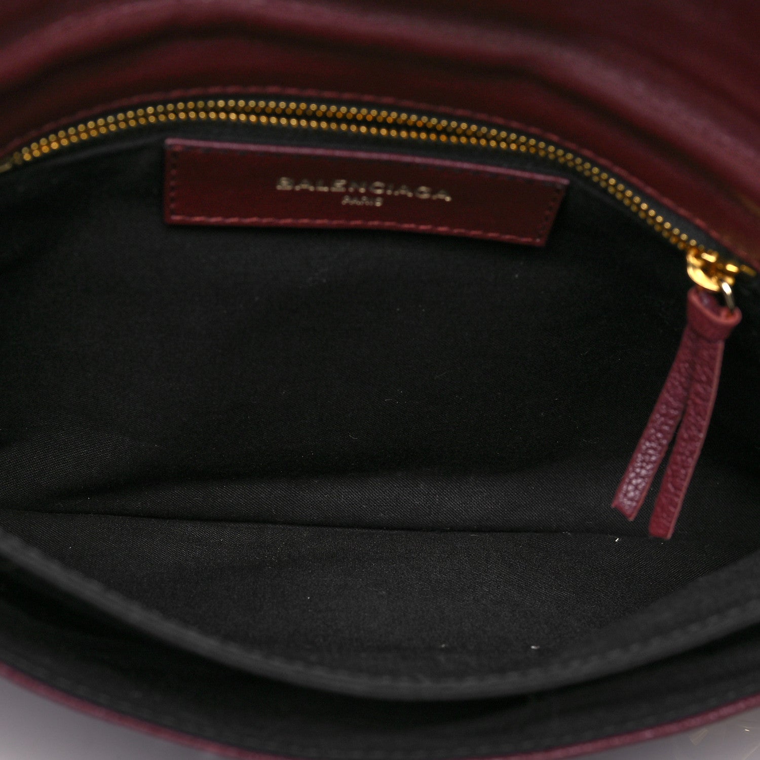 Balenciaga Chevre Gold Metallic Edge Hardware Envelope Clutch Bordeaux 4 of 7