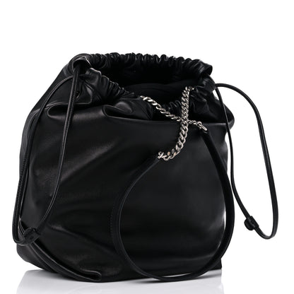 Saint Laurent Lambskin Teddy Drawstring Bag Black 4 of 8