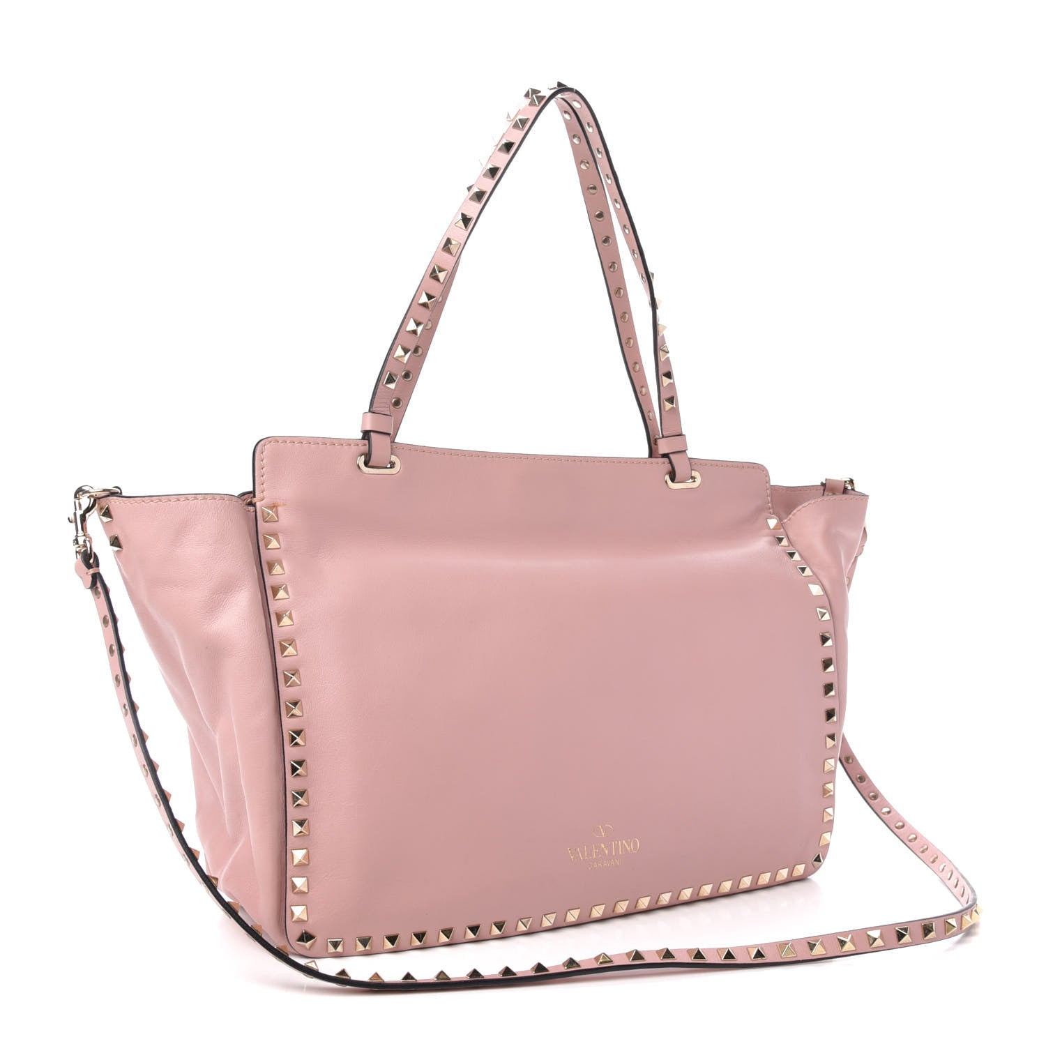 Valentino Garavani Vitello Medium Rockstud All Over Tote Pink 4 of 11