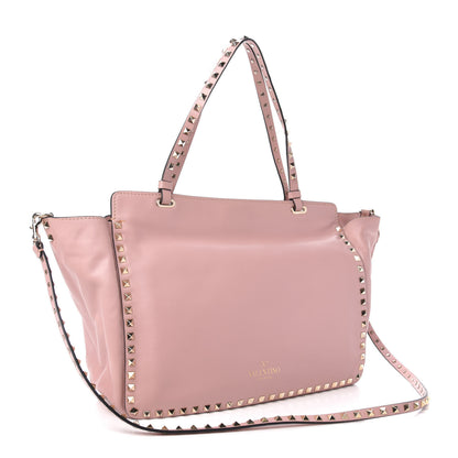 Valentino Garavani Vitello Medium Rockstud All Over Tote Pink 4 of 11