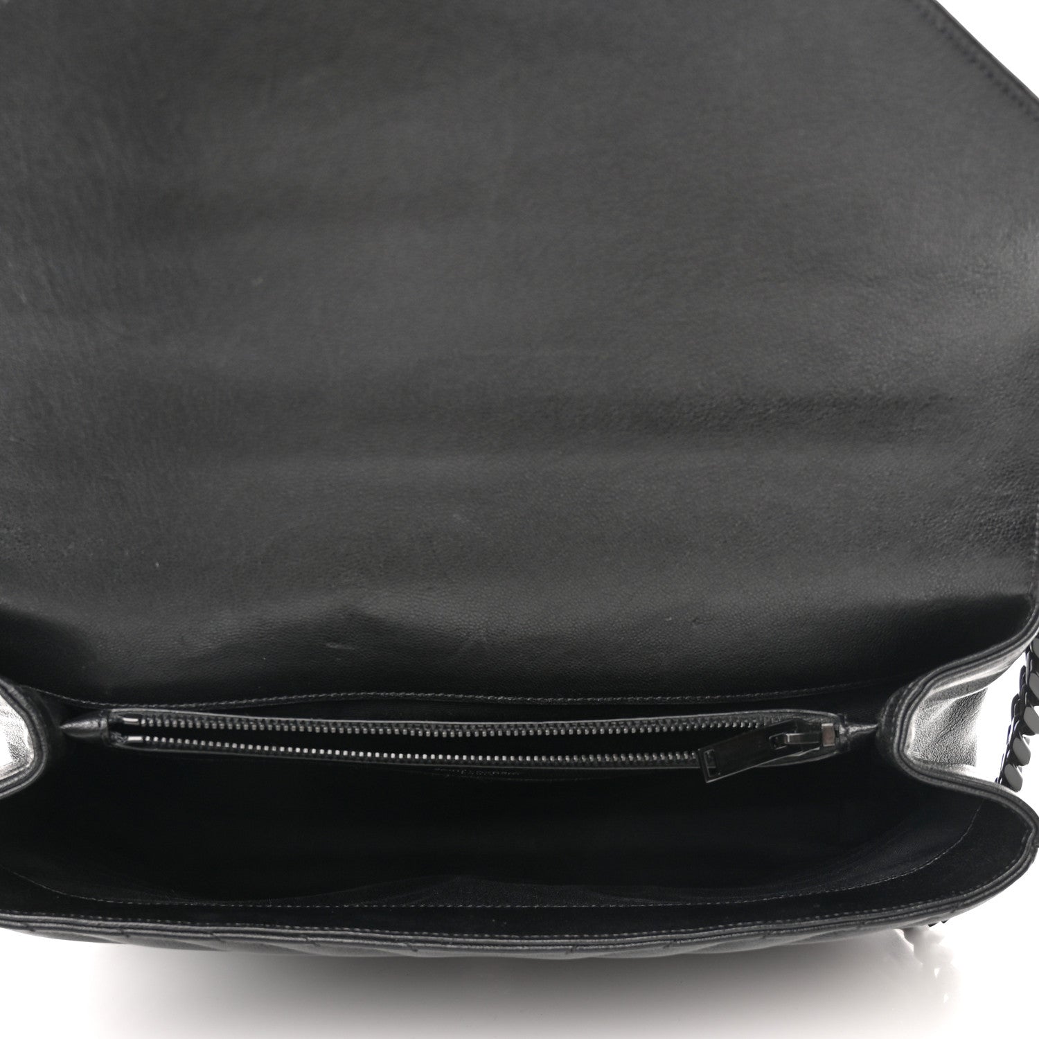 Saint Laurent Sheepskin Matelasse Chevron Monogram Monochrome Large College Satchel Black 4 of 14