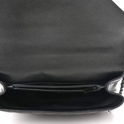 Saint Laurent Sheepskin Matelasse Chevron Monogram Monochrome Large College Satchel Black 4 of 14