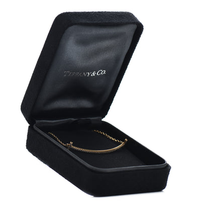 Tiffany 18K Yellow Gold Diamond T Smile Bracelet 4 of 4
