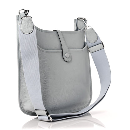 Hermes Taurillon Clemence Evelyne III PM Bleu Pale 3 of 9