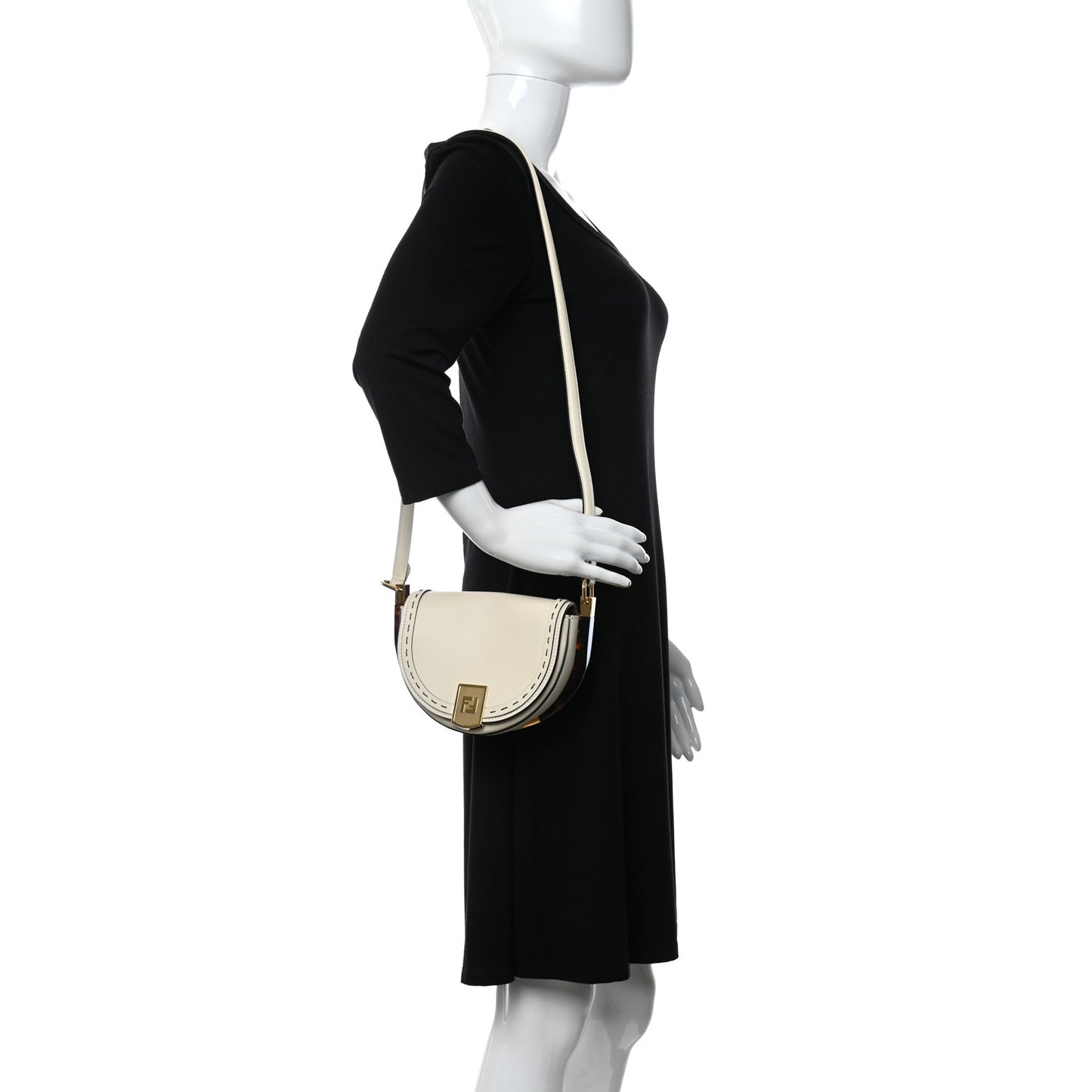 Vitello King Plexiglass Moonlight Shoulder Bag White Ice