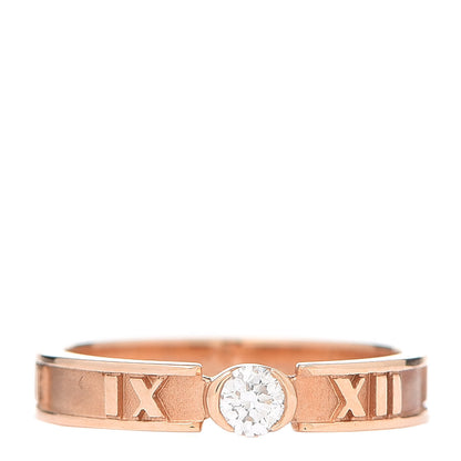 Tiffany 18K Rose Gold Diamond Atlas Closed Narrow Ring 48 4.5 1 of 5