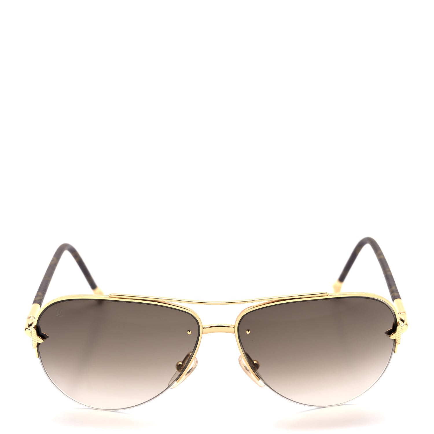 Louis Vuitton Monogram Petite Viola Pilote Aviator Sunglasses Z0571U Brown 2 of 8