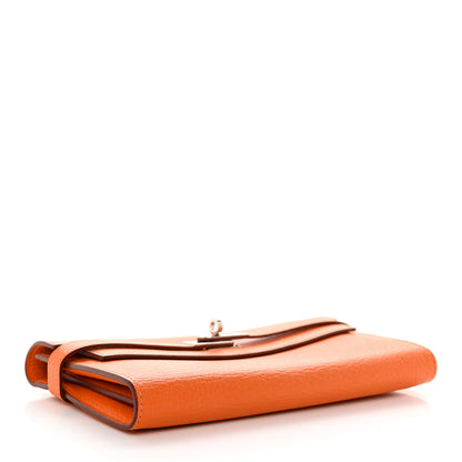 Hermes Chevre Mysore Kelly Longue Wallet Orange 4 of 11