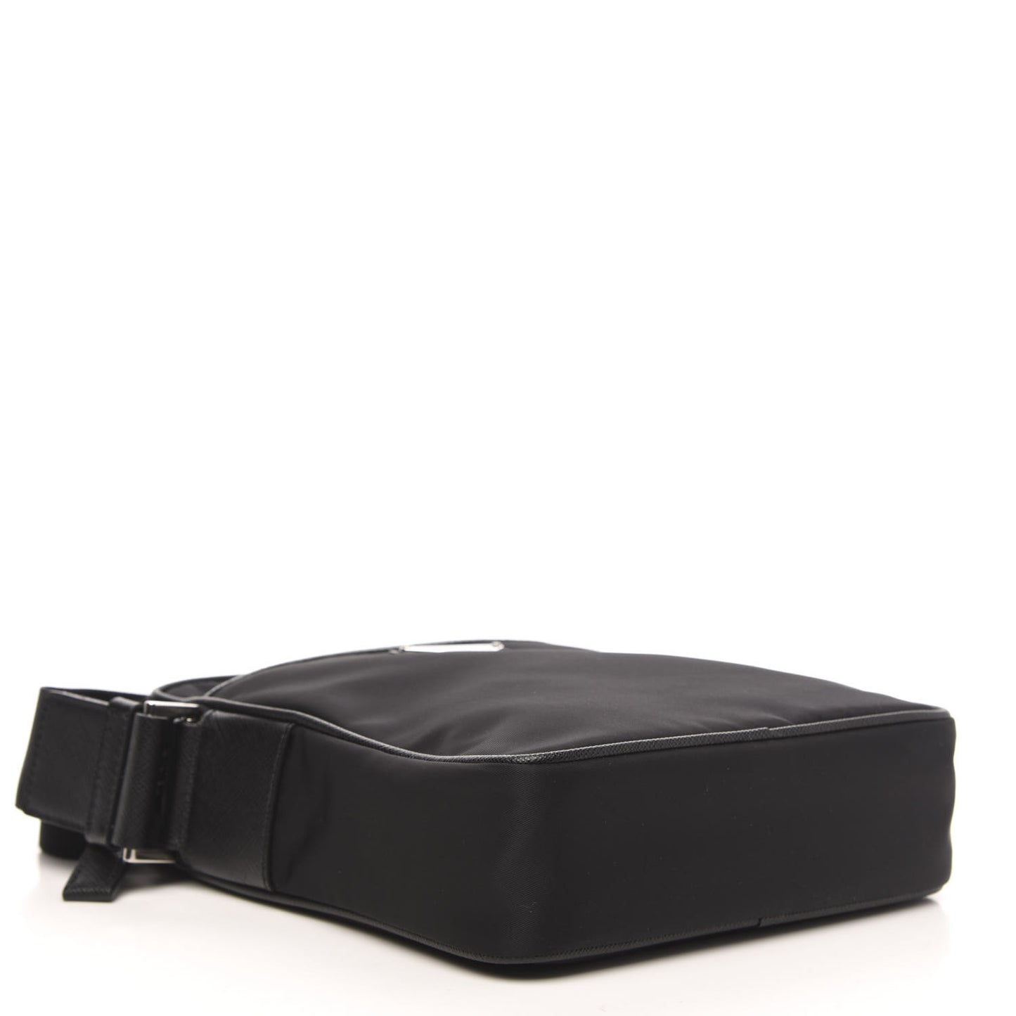 Tessuto Nylon Saffiano Pocket Messenger Shoulder Bag Black