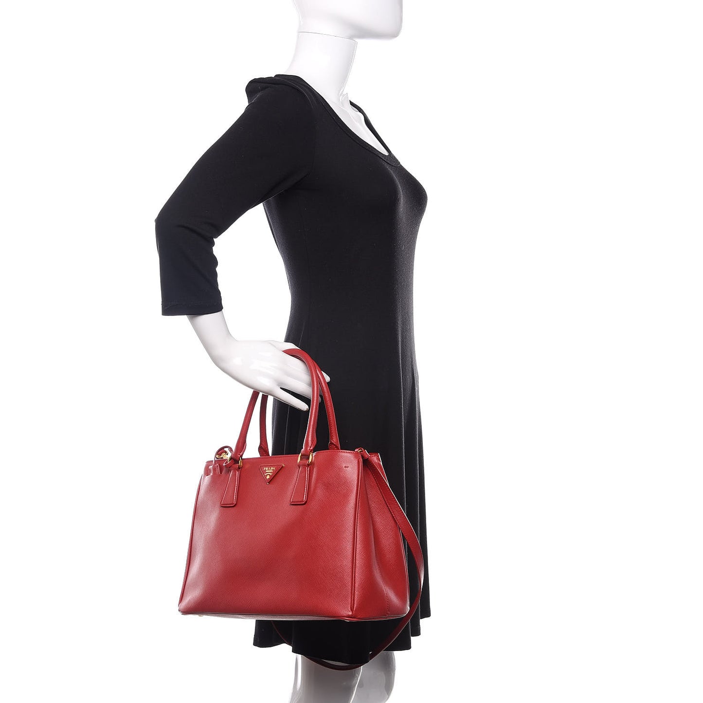 Saffiano Lux Medium Tote Fuoco