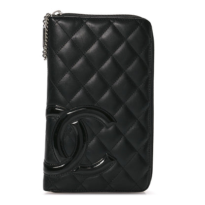 Chanel Calfskin Cambon Zip Around Organizer Wallet Black 1 of 11