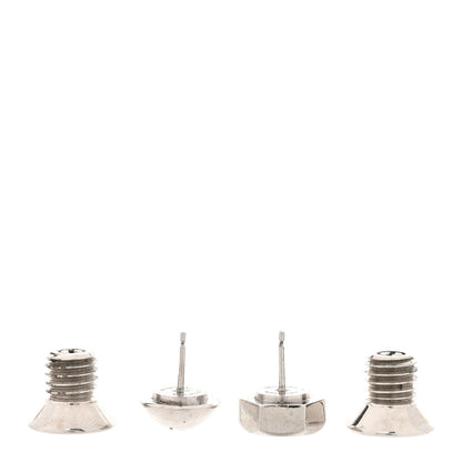 Balenciaga Metal Double Screw Garage Stud Earrings Silver 3 of 4