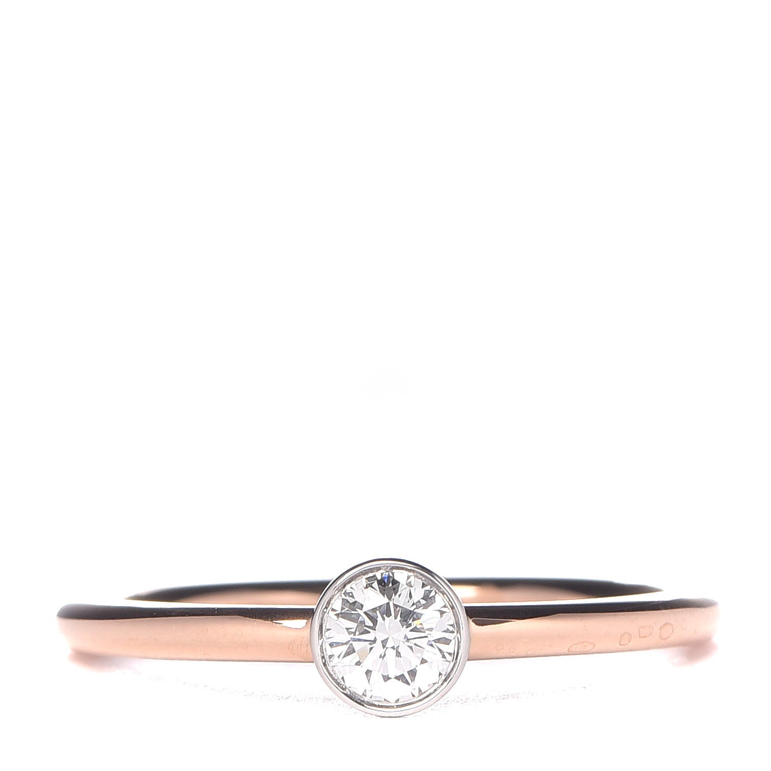 Tiffany 18K Rose Gold Platinum Diamond .16ct Bezet Ring 49 4.75 1 of 6